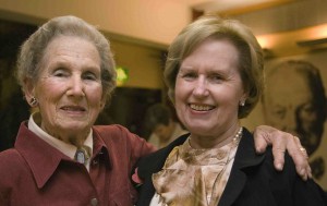 "Their loyalty they kept...." Former Churchill secretaries Elizabeth Layton Nel (1942-45) and Lady Williams, the former Jane Portal (1949-55), at a reunion in 2006.