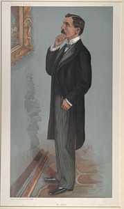 George Denison Faber CB DL (1852-1931), First Baron Wittenham, 1918, Conservative MP 1900-18. Caricature from Vanity Fair, 1900.