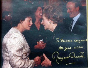 Barbara Langworth with Lady Thatcher, Washington, 1993.