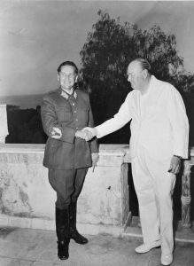 Tito meets Churchill, Naples, 1944. (Wikimedia Commons)